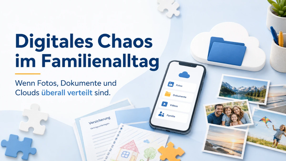Digitales Chaos im Familienalltag mit Fotos, Dokumenten und Cloudspeicher