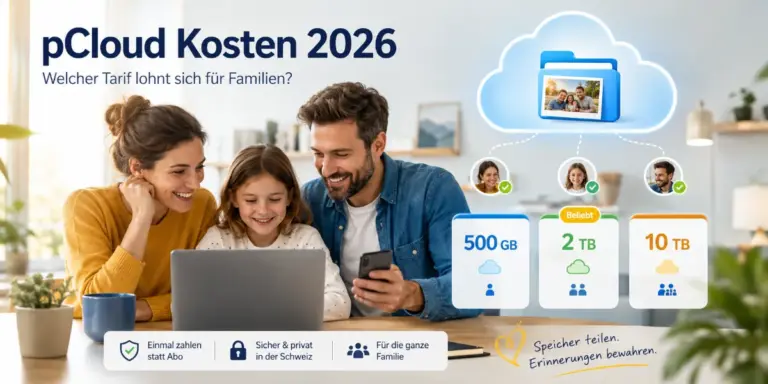 pCloud Kosten 2026 für Familien mit 500 GB, 2 TB und 10 TB Tarifen